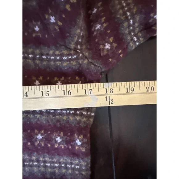 FAHERTY Highland Fair Isle Puff Sleeve Sweater Womens S Gray Merino Wool Blend - Picture 10 of 13